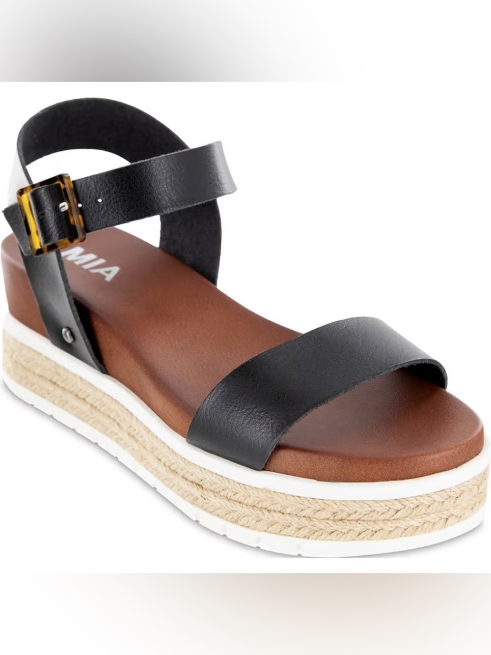 EUC MIA Kiera Black Platform Espadrille Sandals Size 8